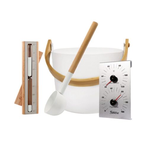 HOME DELUXE Sauna-Aufgussset Saunazubehör LUVIA (4-tlg) Aufgusskübel, Sauna Eimer mit Kelle