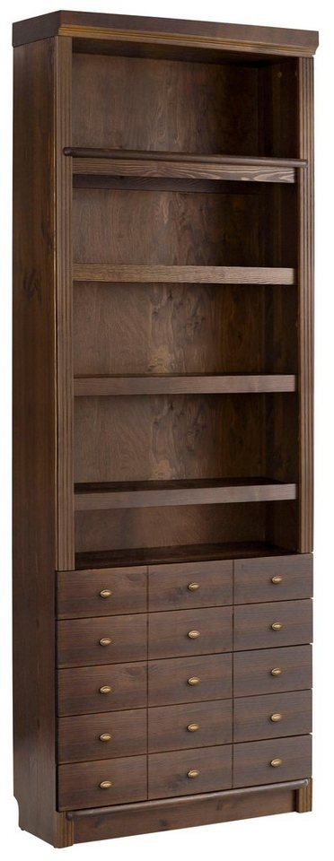 Home affaire Bücherregal Soeren, aus massiver Kiefer, in 2 Höhen, Tiefe 29 cm, mit 5 Schubkästen