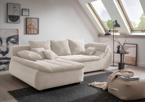 Home affaire Ecksofa Imola, bequem, aktuelle Steppung im Sitz, L-Form, Breite 270cm, wahlweise mit Bettfunktion, OTTOs Choice