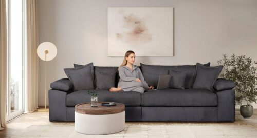 Home affaire Big-Sofa Soft&Cosy XXL, B: 303 cm - OTTO. Verlässliche Qualität., Mega-Sofa, Cord oder Chenille-Struktur, mit Federkern & 4 Zierkissen
