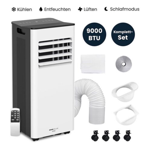 HOME DELUXE 3-in-1-Klimagerät Mobile Klimaanlage KIMO - 9000 BTU Kühlen/Entfeuchten/Lüften -, WiFi-Steuerung, Timer-Funktion, Fensterabdichtung, Abluftschlauch