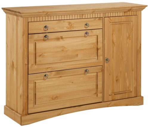 Home affaire Schuhkommode Rustic (Bis max. Schuhgröße 42), aus massiver Kiefer, Breite 130 cm, für ca. 2 x 12 Paar Schuhe