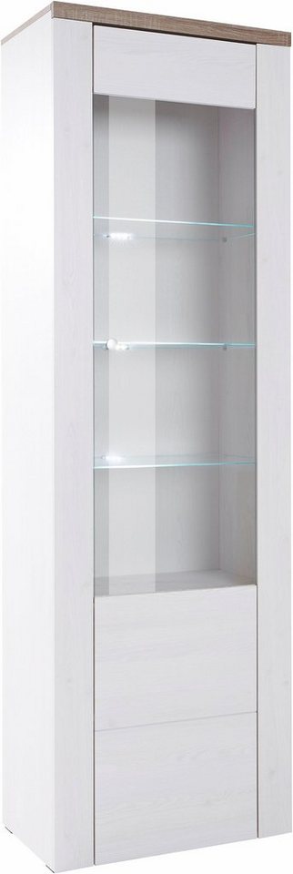 Home affaire Vitrine Larona, zeitlose Glasvitirne, Hochschrank Höhe 205,6 cm Stauraumvitrine mit dekorativer Rahmenoptik