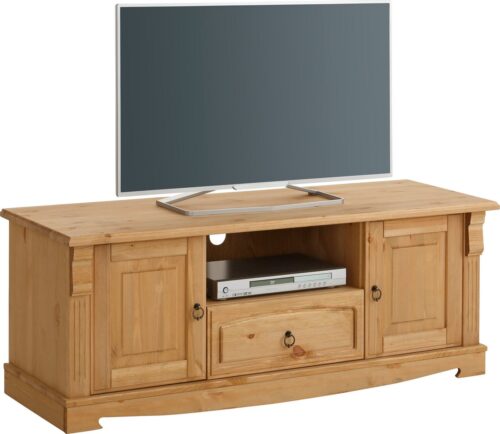 Home affaire Lowboard Anna (Gesamtmaße (B/T/H): ca. 140/44/50 cm), TV-Board, Breite 140 cm, 2 Türen, 1 Schublade, Massivholz, FSC®
