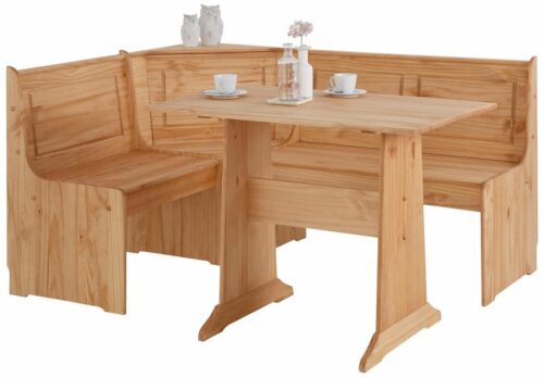 Home affaire Essgruppe Sascha, (2-tlg), mit Tisch und Truhen-Eckbank, Massivholz