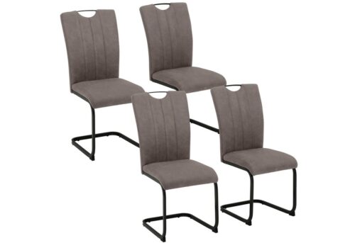 Home affaire Freischwinger Napoli (Set, 4 St), Vintage-Mikrofaser Bezug, Belastbarkeit bis 130kg, im 2er oder 4er Set