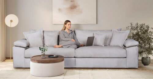 Home affaire Big-Sofa Soft&Cosy XXL, B: 303 cm - OTTO. Verlässliche Qualität., Mega-Sofa, Cord oder Chenille-Struktur, mit Federkern & 4 Zierkissen
