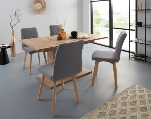 Home affaire 4-Fußstuhl Brest (Set, 2 St), Sitz und Rücken gepolstert, Rautensteppung im Rueckenlehne