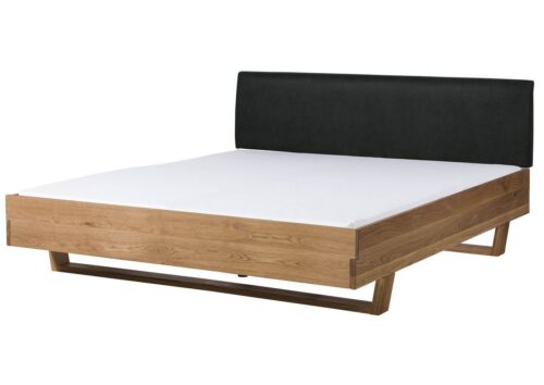 Massivmoebel24 Massivholzbett FICHTELBERG (Eiche 140x200x85 natur geölt, Kopfteil anthrazit FICHTELBERG #25), Eiche 140x200x85 natur geölt, Kopfteil anthrazit FICHTELBERG #25