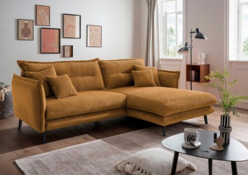 Home affaire Ecksofa Lazio modernes Design, bequem, schmale Armlehnen, OTTOs Choice, zwei verschiedene Fußfarben wählbar