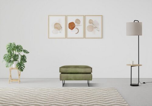 Home affaire Polsterhocker Pinto, mit Keder, Metallfüßen und auch in Cord Bezug erhältlich