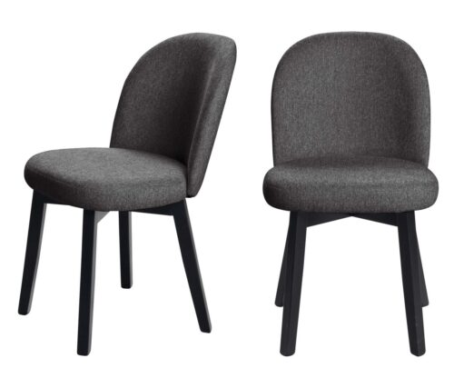 Home affaire 4-Fußstuhl Aretha Esszimmerstuhl, Wohnstuhl, Polsterstuhl, Essstuhl (Set, 2 St), schwarz lackiertes Gestell aus massivem Buchenholz, gepolstertert