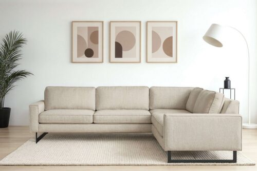 Home affaire Ecksofa Pinto, XXL, 250/290 cm, langer Schenkel, Ottomane, Cord, Chenille, Lederoptik, mit Keder, Metallfüße, Wellenunterfederung