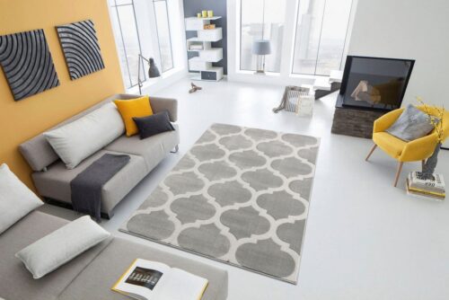 Home affaire Teppich Fenris, rechteckig, Höhe: 12 mm, Konturenschnitt, 3D-Design, flacher Teppich, Kurzflor, weich, elegant