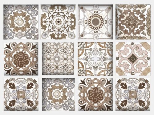 Home affaire Fliesenaufkleber Ornamente (12 St), Stickerfliesen, selbstklebend, Sticker, 12er Set