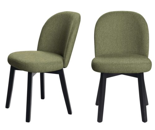 Home affaire 4-Fußstuhl Aretha Esszimmerstuhl, Wohnstuhl, Polsterstuhl, Essstuhl (Set, 2 St), schwarz lackiertes Gestell aus massivem Buchenholz, gepolstertert