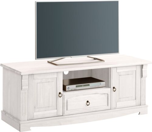 Home affaire Lowboard Anna (Gesamtmaße (B/T/H): ca. 140/44/50 cm), TV-Board, Breite 140 cm, 2 Türen, 1 Schublade, Massivholz, FSC®