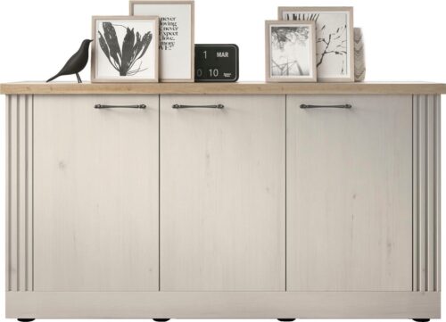 Home affaire Sideboard Country Breite 164 cm, Kommode mit 3 Türen, Anrichte im, Landhausstil, viel Stauraum, mit Metallgriffe, MDF Rahmen