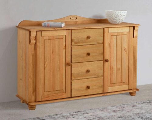 Home affaire Kommode Sideboard, Anrichte, mit 3 Schubladen, 2 Türen, aus massiver Kiefer, Breite 130 cm