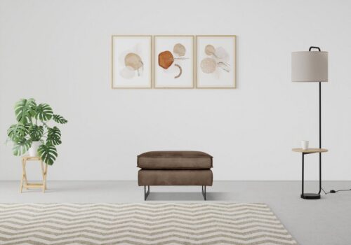 Home affaire Polsterhocker Pinto, mit Keder, Metallfüßen und auch in Cord Bezug erhältlich