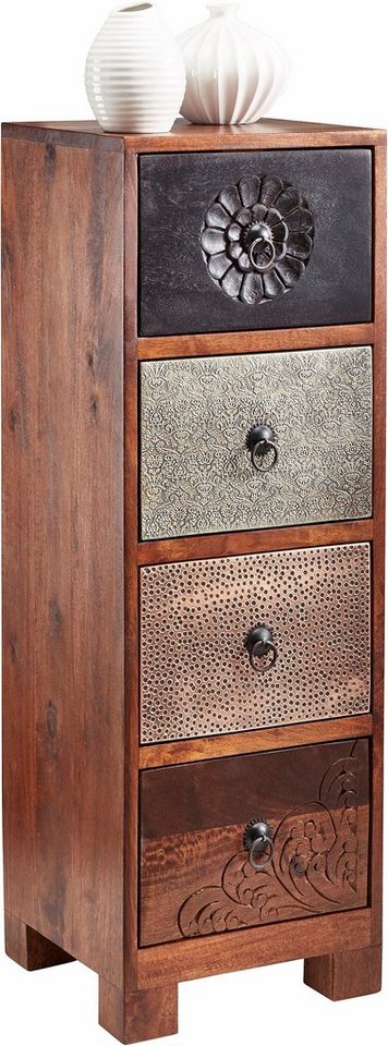 Home affaire Kommode Mahar, Breite 30 cm mit Metallfronten