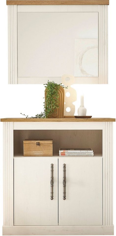 Home affaire Garderoben-Set WESTMINSTER TOPSELLER!, (2-St., Kommode, Spiegel), im romantischen Landhausstil