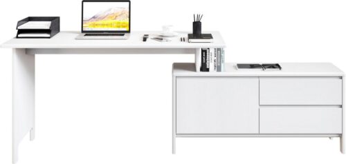 Home affaire Schreibtisch Luven, aus Massivholz, in 2 Breiten, variable Nutzung als Schreibtisch oder Eckschreibtisch