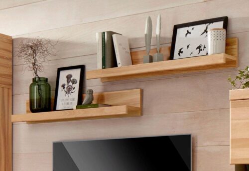 Home affaire Wandregal Ribe,2er Set,teilmassiv mit massiver Ablagefläche, Breite: je 90 cm, Set 2-tlg., Ablageflächen in Massivholz