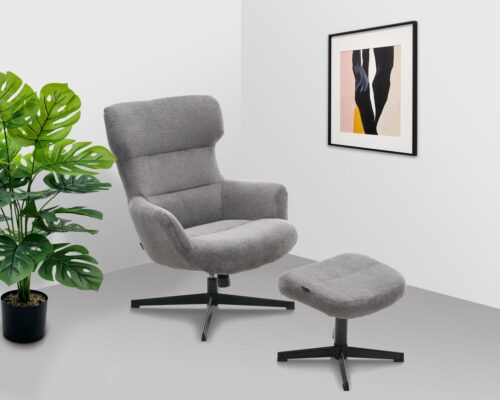 Home affaire Sessel Clarah Relaxsessel, TV-Sessel mit Hocker, 360° Grad drehbar