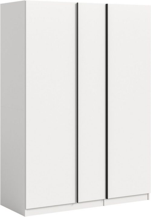 Home affaire Kleiderschrank BENDINGO, TOPSELLER!, Schlafzimmerschrank, Schrank, Garderobenschrank (OTTO BESTSELLER, Garderobe & Schlafzimmer) Breite 130cm, weiß, 3-türig, inkl. 2 Kleiderstangen und 6 Ablageböden