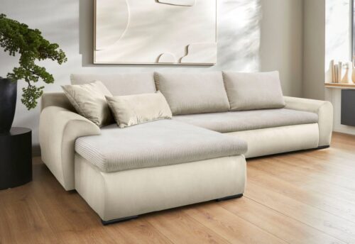 Home affaire Ecksofa Win L-Form, B: 285 cm - OTTO. Verlässliche Qualität., mit 2 Zierkissen, optional Bettfunktion & Bettkasten