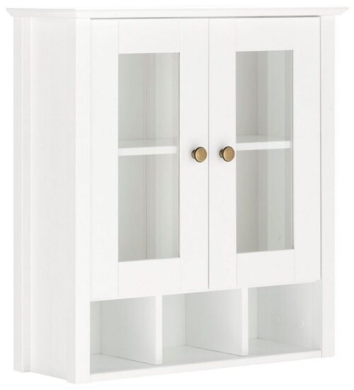 Home affaire Hängeschrank Vili Badezimmerschrank, mit Glastüren, Breite 60 cm, aus Massivholz