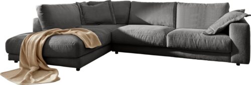 Home affaire Ecksofa Enisa XXL B/T/H: 325/224/85 cm L-Form, Kuschelig, gemütlich, in 5 Farben, Bezug in Cord, mit 2 Zierkissen