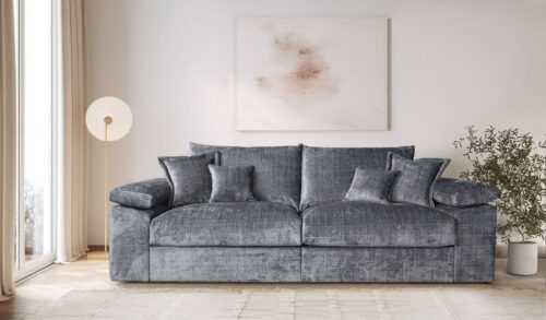 Home affaire Big-Sofa Soft&Cosy XL, B: 246 cm - OTTO. Verlässliche Qualität., Mega-Sofa, Cord oder Chenille-Struktur, mit Federkern & 4 Zierkissen