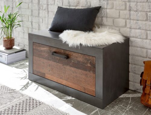 Home affaire Schuhbank Brooklyn, Garderobenbank mit Klappe, moderne Sitzbank, viel Stauraum, Platz für ca. 8 Paar Schuhe, 88 cm breit