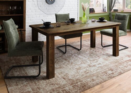 Massivmoebel24 Esstisch Esstisch Mango 140x90x76 braun lackiert RAILWAY #499