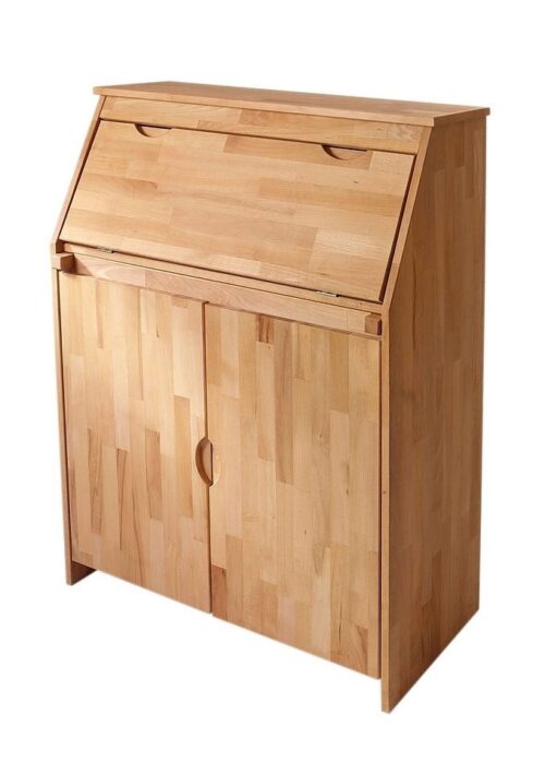 Home affaire Sekretär Luzern, Schreibtisch, kompakter Home-Office-Tisch, Massivholz, Breite 83 cm