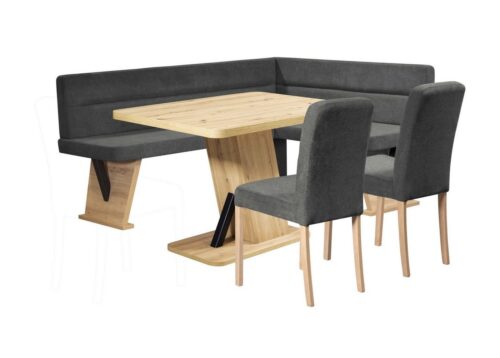 Home affaire Eckbankgruppe Laros Sitzgruppe, Eckbank, Stühle, Tisch, (Set, 4tlg Set), perfekt für Küche, Esszimmer, Wohnzimmer, Bestseller