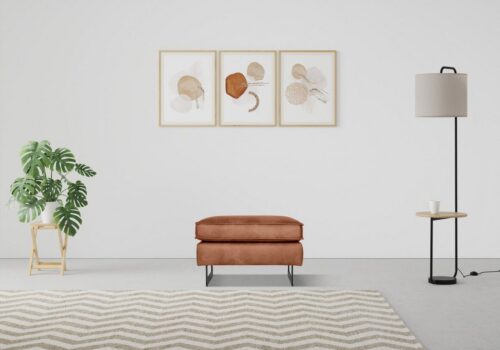 Home affaire Polsterhocker Pinto, mit Keder, Metallfüßen und auch in Cord Bezug erhältlich