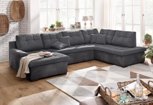 Home affaire Wohnlandschaft Föhr U-Form, wahlweise mit Bettfunktion