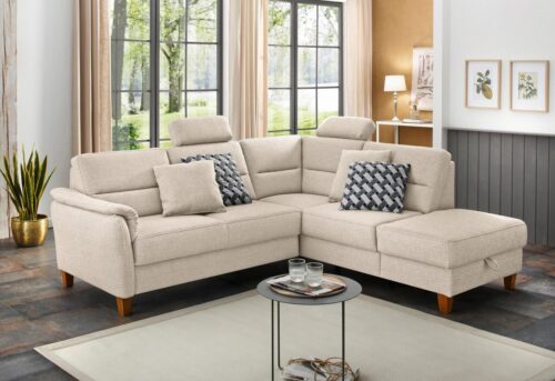 Home affaire Ecksofa Palmera L-Form, B: 236 cm, optional Bettfunktion & Bettkasten, Federkern