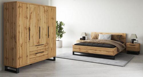 Home affaire Schlafzimmer-Set Bronne,Komplettschlafzimmer (Set,4-St), Schlafzimmer-Set, Schrank 191cm breit, 2xNachtische, Bett180/200cm