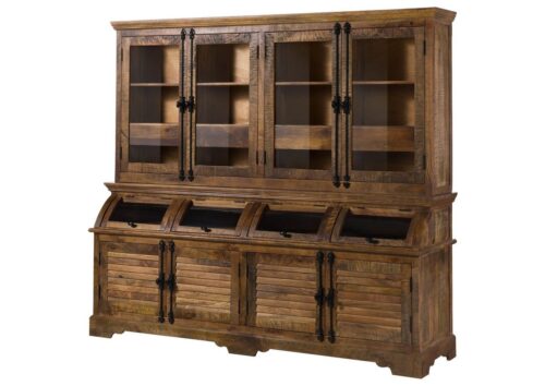 Massivmoebel24 Buffet RODEZ (Buffet Mango 210x55x190 dunkelbraun geölt RODEZ #154) Buffet Mango 210x55x190 dunkelbraun geölt RODEZ #154