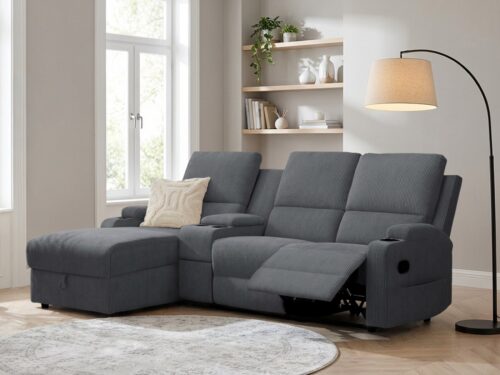 Home affaire Ecksofa NAPORI Multimediasofa, 3er Kinosessel XXL, L-Form, Cord, Kinosofa mit Relaxfunktion, Getränkehalter, Staufach und Staukasten