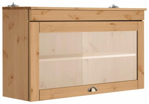Home affaire Glashängeschrank Oslo 100 cm breit, aus Kiefer, 1 Klappe, Metallgriff, Landhaus-Optik