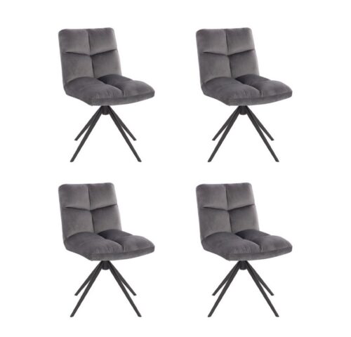 HOME DELUXE Esszimmerstuhl drehbar 2er - 8er Set NODA (4 St), Gestell aus Edelstahl, Küchenstuhl, Bürostuhl