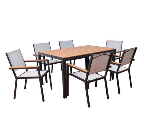 HOME DELUXE Gartentisch CANTOS SEDIA 150 x 90 cm (7-St)