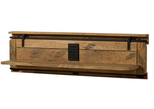 Massivmoebel24 Wandregal RAILWAY, 1-tlg., Mango 180x25x38 natur lackiert RAILWAY #191