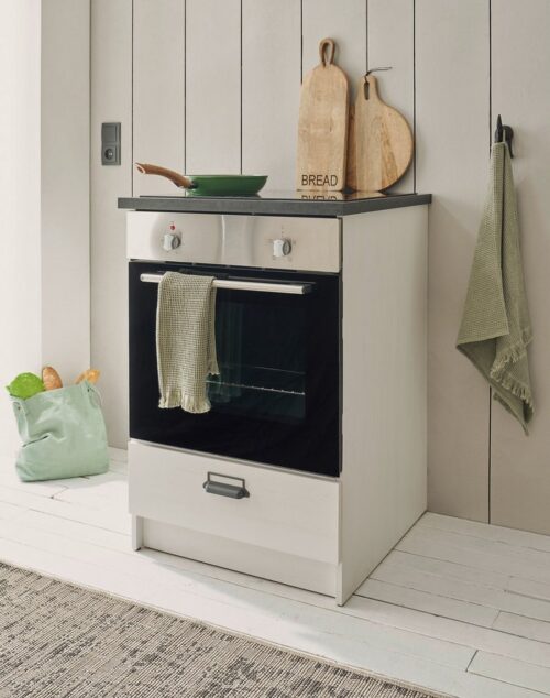 Home affaire Herdumbauschrank Sherwood mit Apothekergriffen aus Metall, Breite der Arbeitsplatte 63 cm