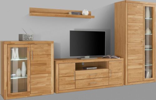 Home affaire Wohnwand Logo, (Set, 4-St), teilmassives Holz